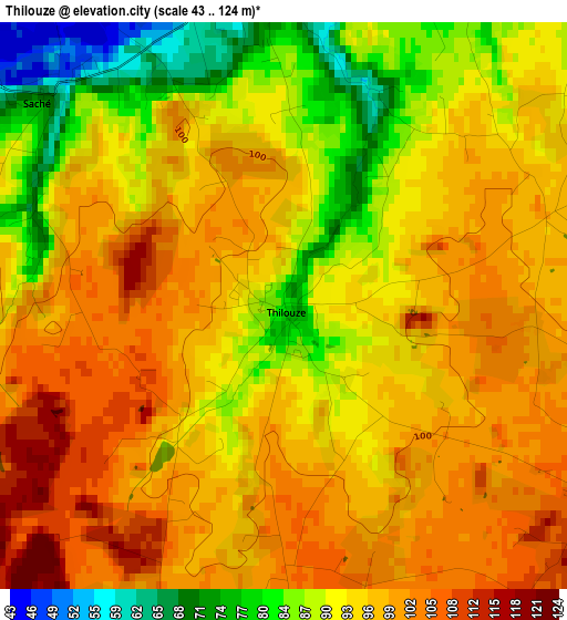 Thilouze elevation map