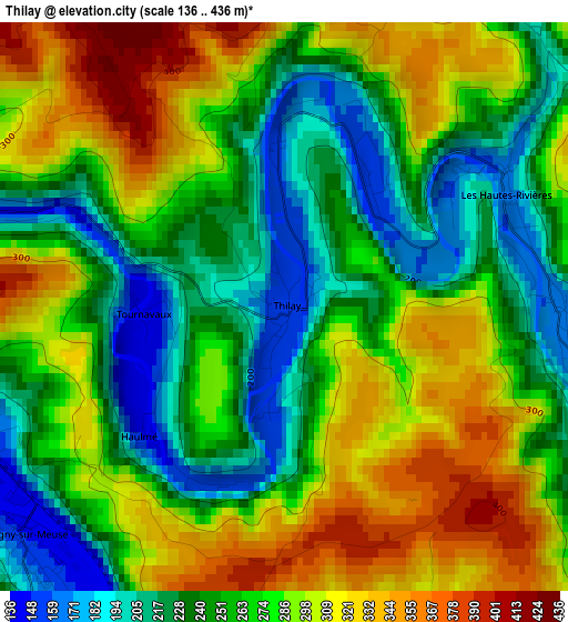 Thilay elevation map