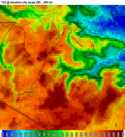 Thil elevation map