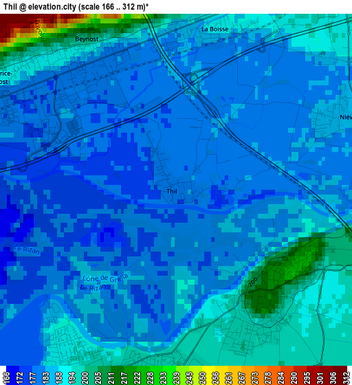 Thil elevation map