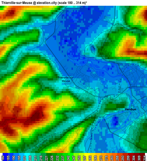 Thierville-sur-Meuse elevation map
