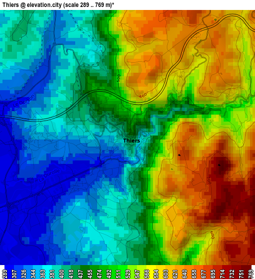 Thiers elevation map