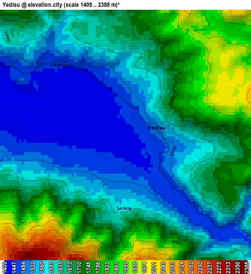 Yedisu elevation map