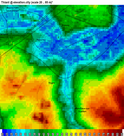 Thiant elevation map