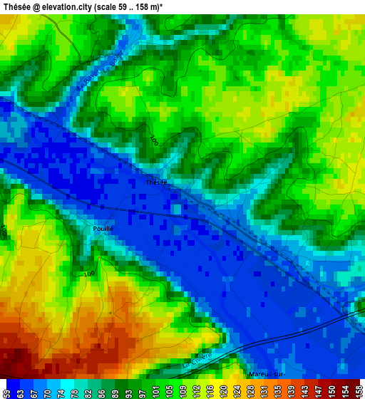 Thésée elevation map