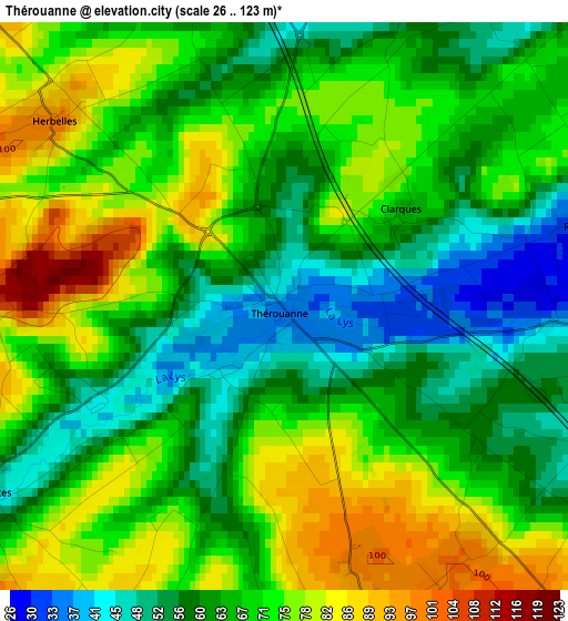 Thérouanne elevation map