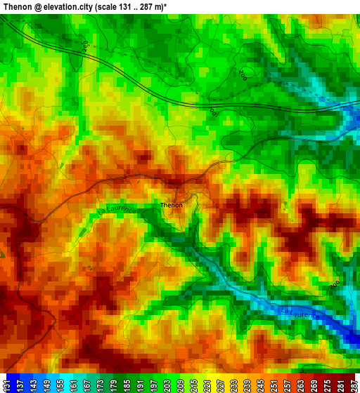 Thenon elevation map