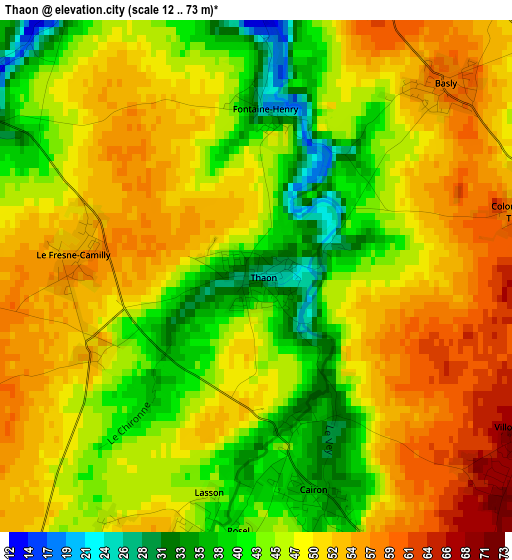 Thaon elevation map