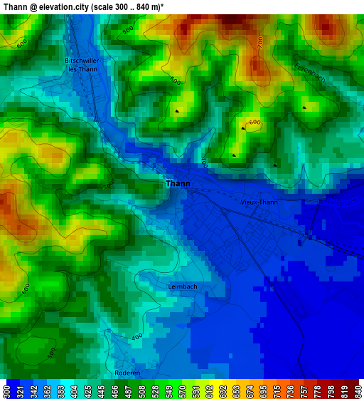 Thann elevation map