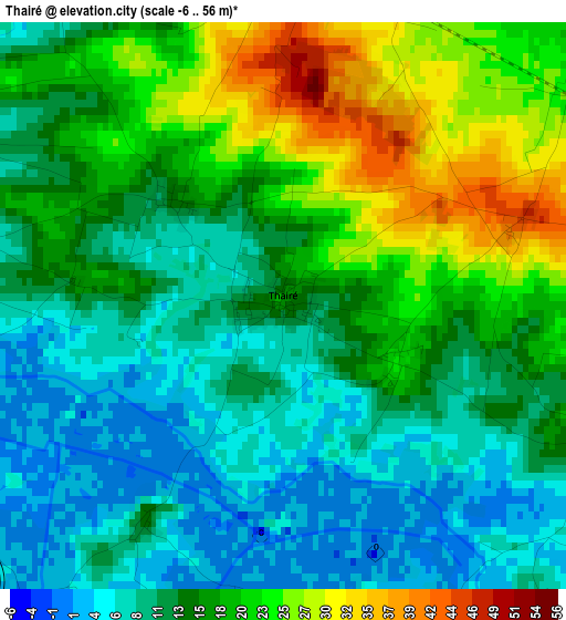 Thairé elevation map