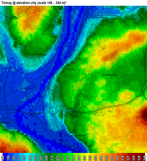 Ternay elevation map