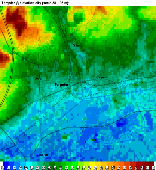 Tergnier elevation map