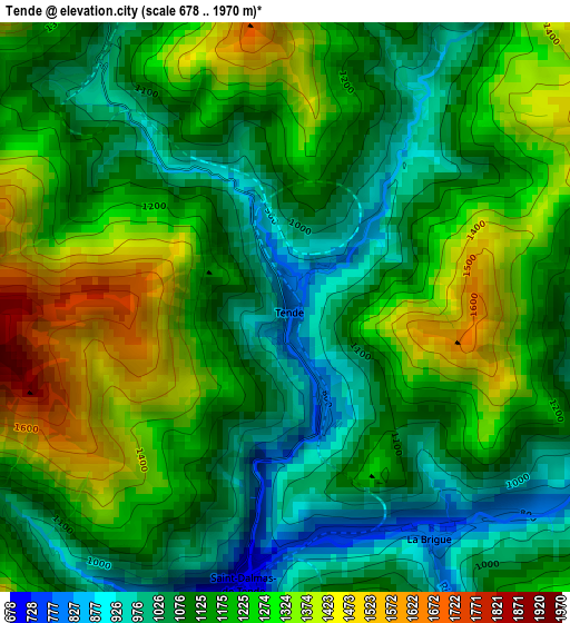 Tende elevation map