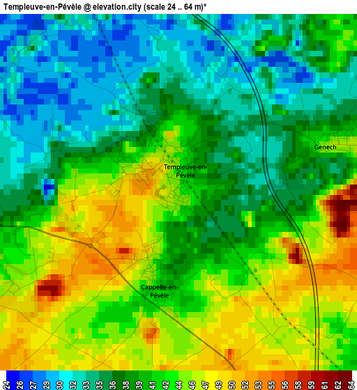 Templeuve-en-Pévèle elevation map