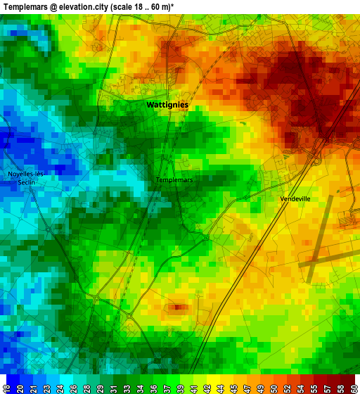 Templemars elevation map