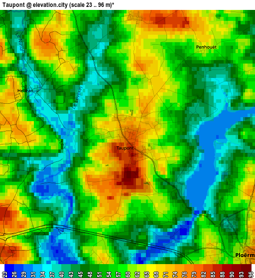 Taupont elevation map