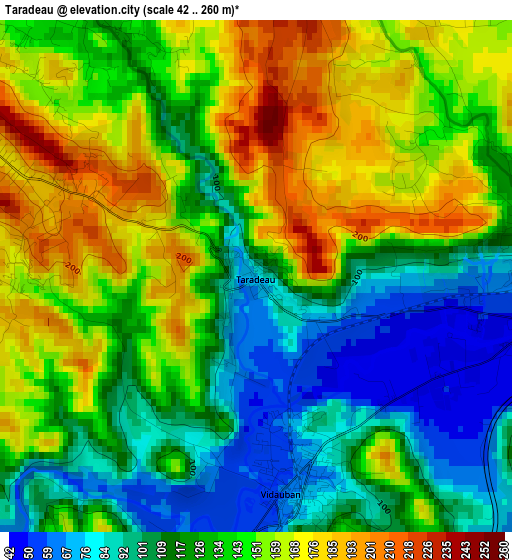 Taradeau elevation map