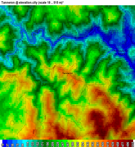 Tanneron elevation map