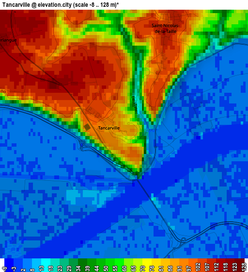 Tancarville elevation map