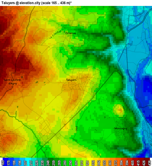 Taluyers elevation map