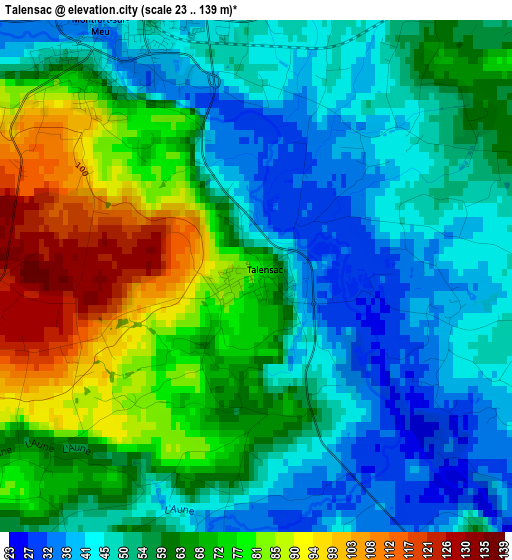 Talensac elevation map