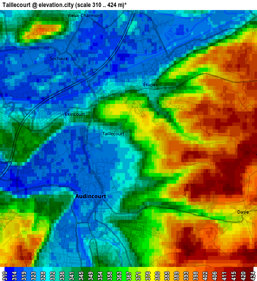 Taillecourt elevation map