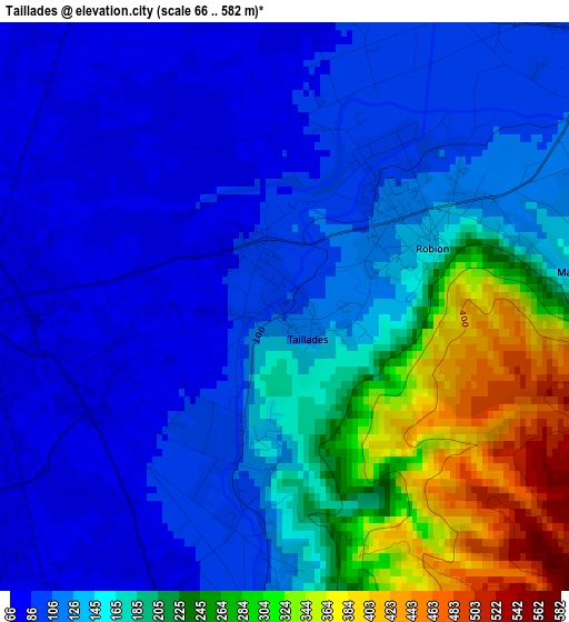 Taillades elevation map