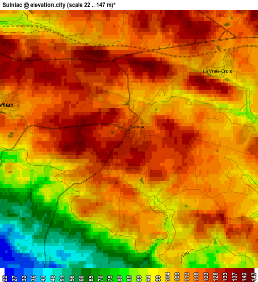 Sulniac elevation map