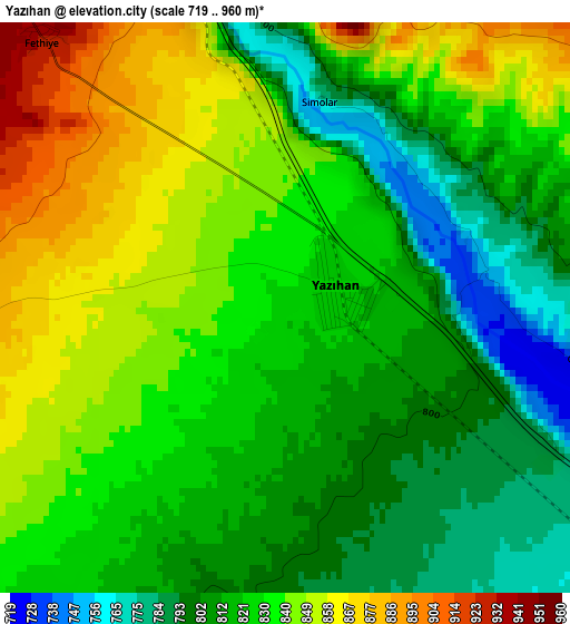 Yazıhan elevation map