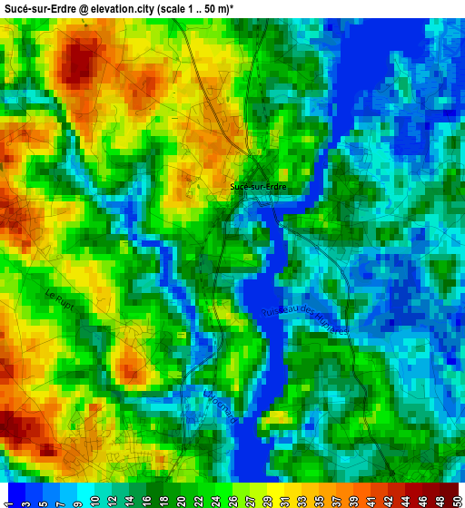 Sucé-sur-Erdre elevation map