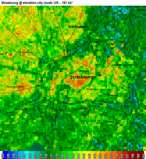 Strasbourg elevation map