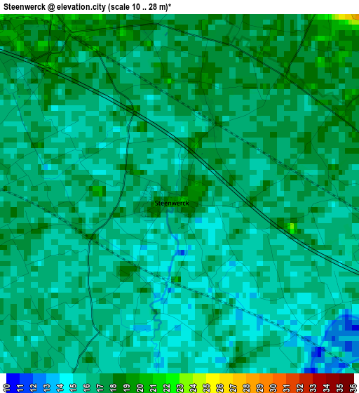 Steenwerck elevation map