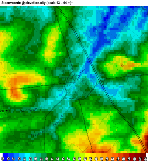 Steenvoorde elevation map