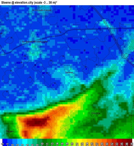 Steene elevation map