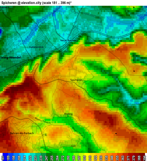 Spicheren elevation map