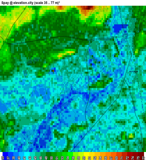 Spay elevation map