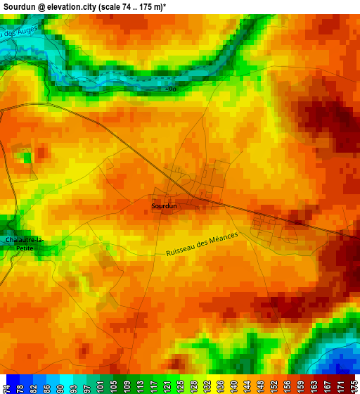 Sourdun elevation map