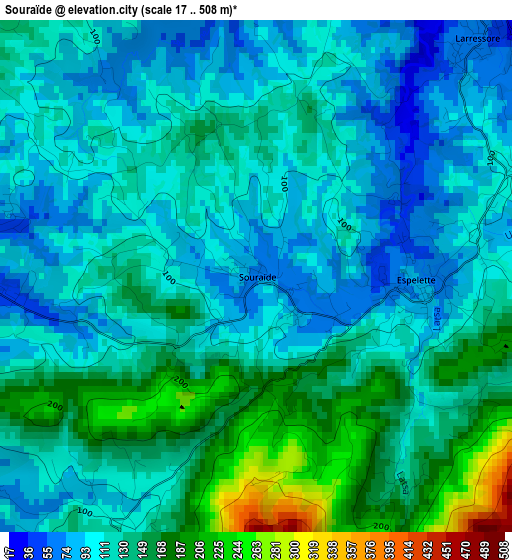 Souraïde elevation map