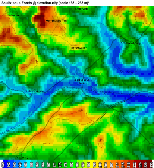 Soultz-sous-Forêts elevation map