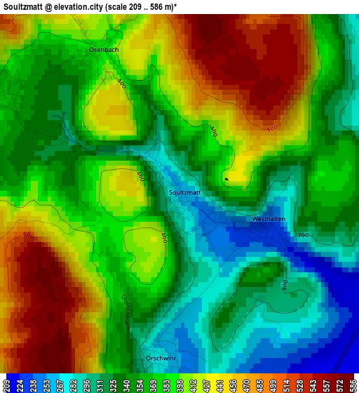 Soultzmatt elevation map