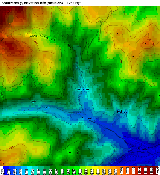 Soultzeren elevation map