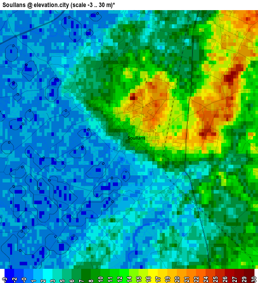 Soullans elevation map