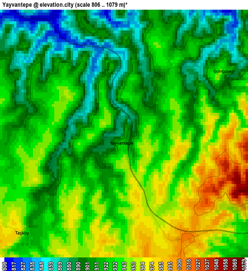 Yayvantepe elevation map