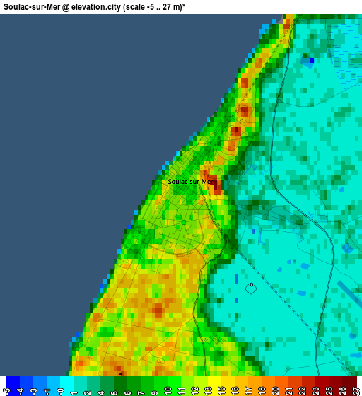 Soulac-sur-Mer elevation map