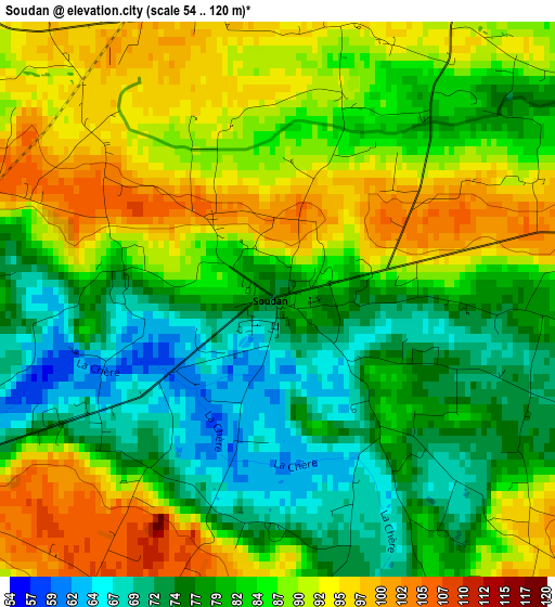 Soudan elevation map