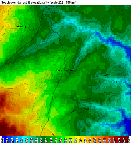 Soucieu-en-Jarrest elevation map