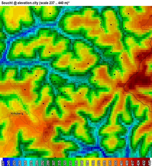 Soucht elevation map