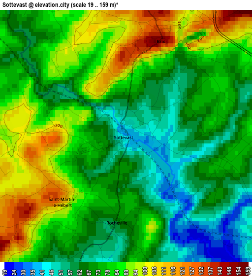 Sottevast elevation map