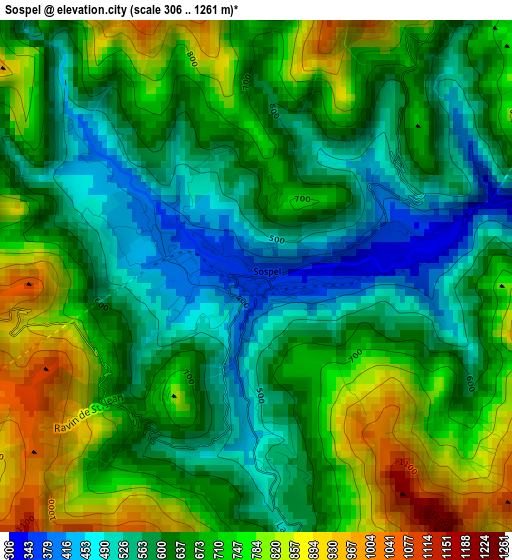 Sospel elevation map