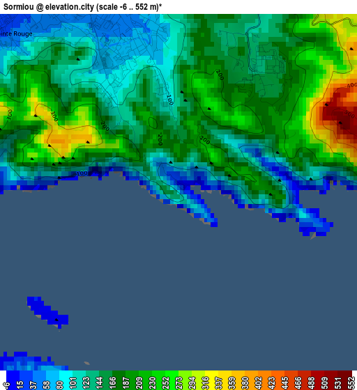 Sormiou elevation map